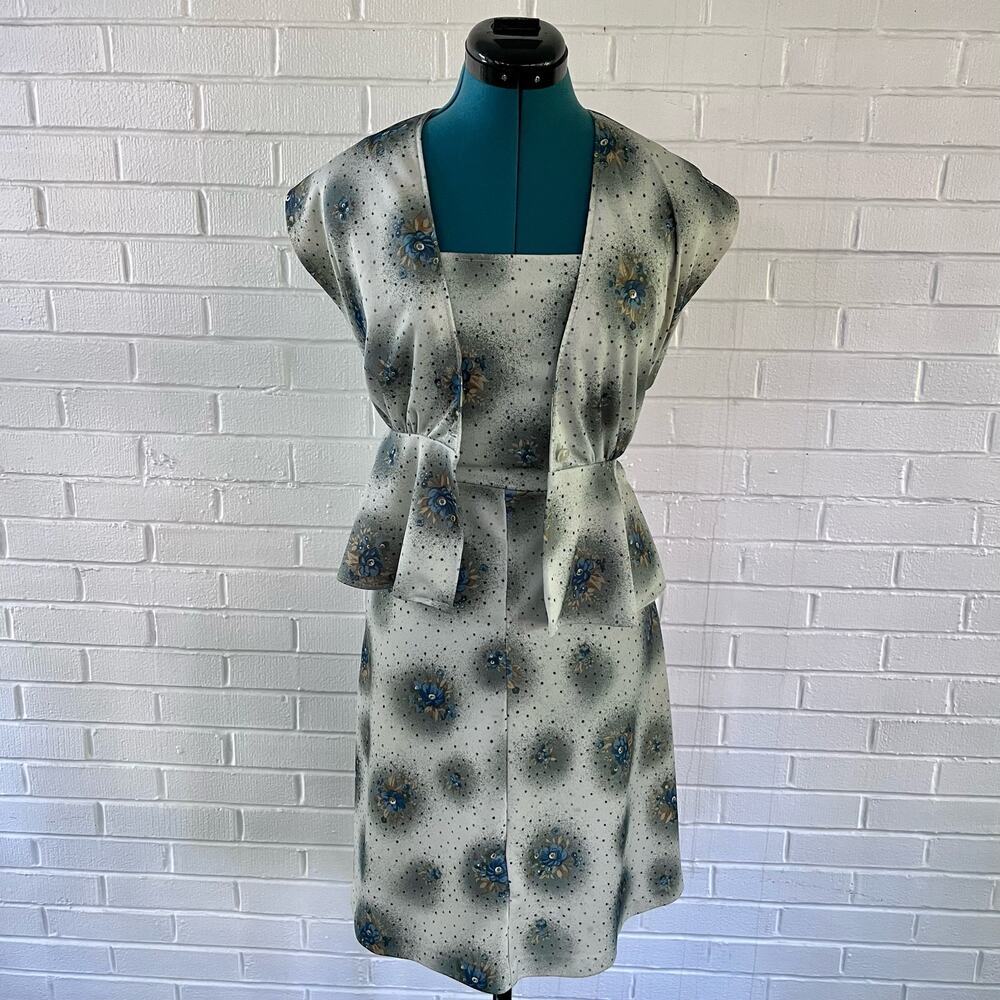 Vintage 70s handmade polyester dress and jacket set